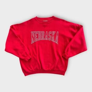 Vintage 90s Nebraska Crewneck Sweatshirt Gear for Sports Pullover Men's Large L